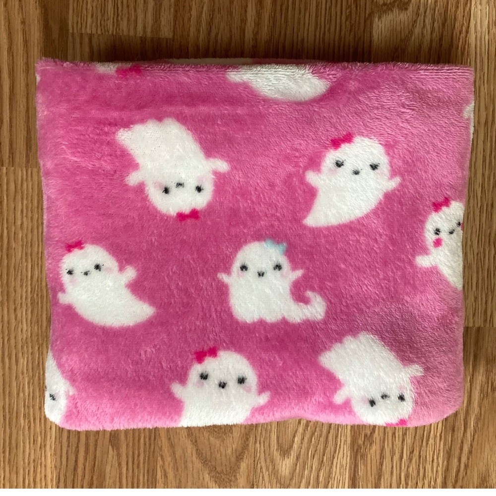Parents Choice Plush Baby Blanket Ghosts Pink White Halloween 30 x 34